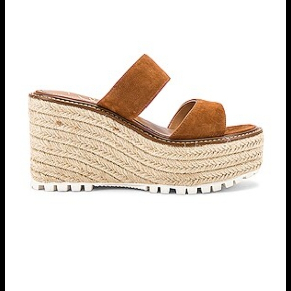 Sam Edelman Luca Tan Suede Platform Wedges with Espadrille Sole - 8M - Picture 2 of 10